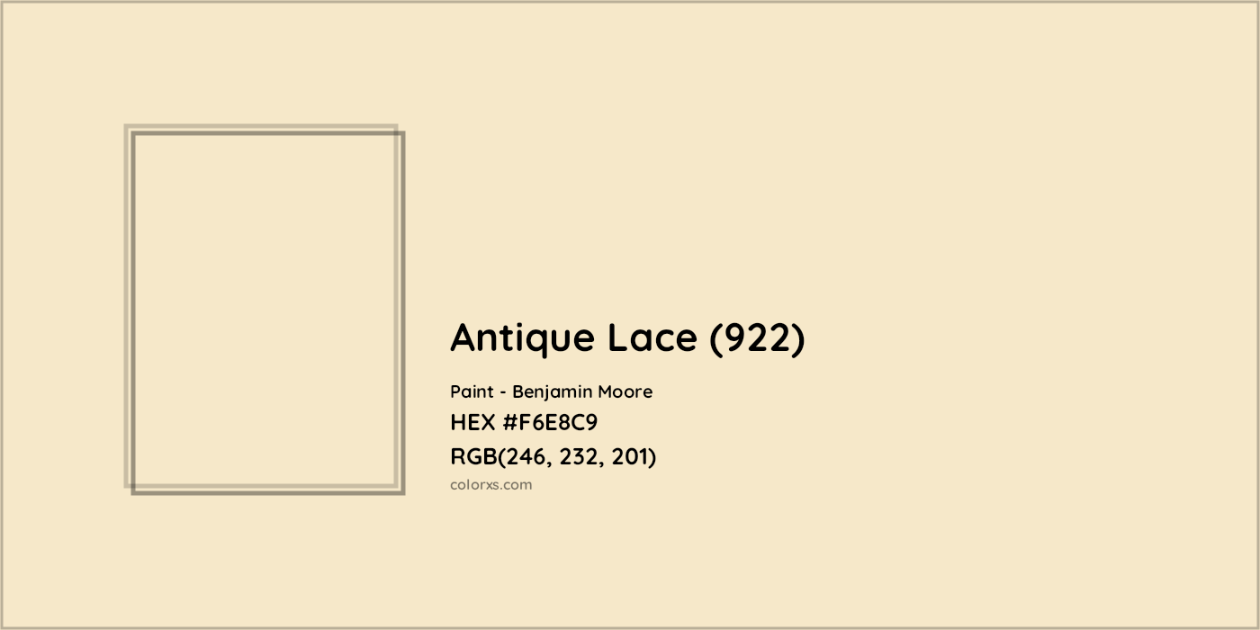 HEX #F6E8C9 Antique Lace (922) Paint Benjamin Moore - Color Code