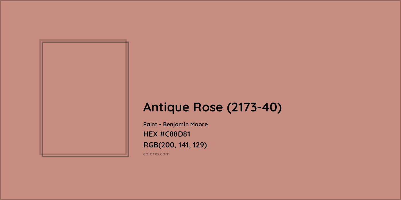 HEX #C88D81 Antique Rose (2173-40) Paint Benjamin Moore - Color Code