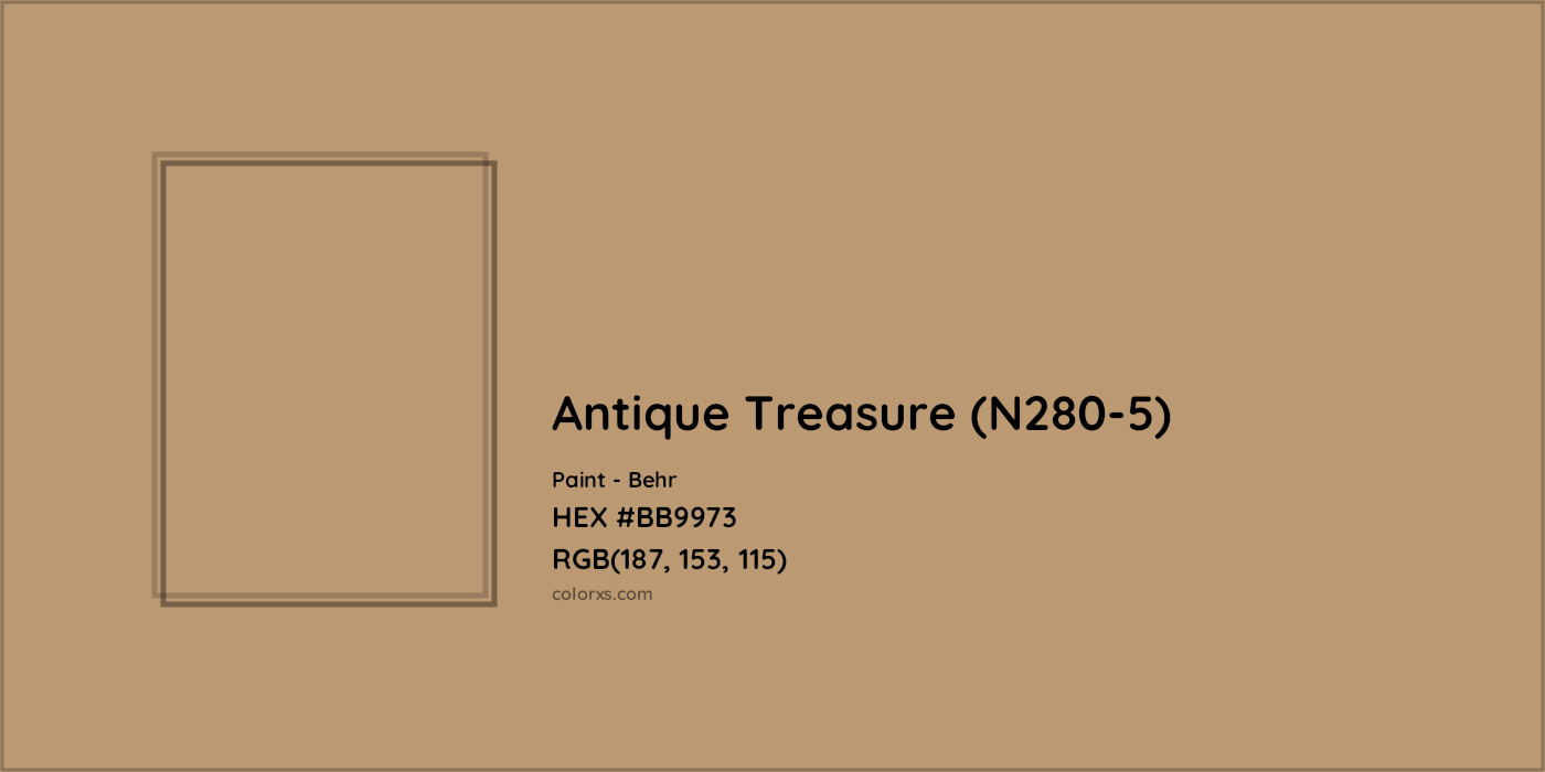HEX #BB9973 Antique Treasure (N280-5) Paint Behr - Color Code