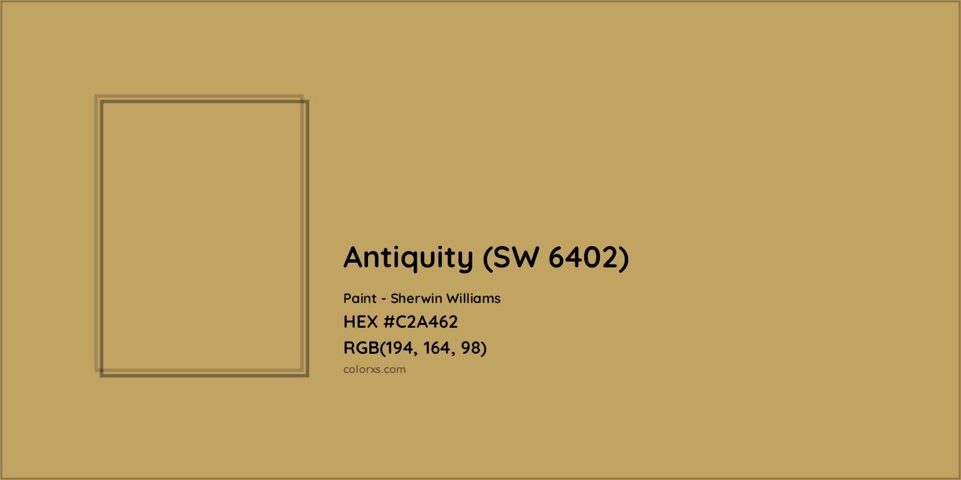 HEX #C2A462 Antiquity (SW 6402) Paint Sherwin Williams - Color Code