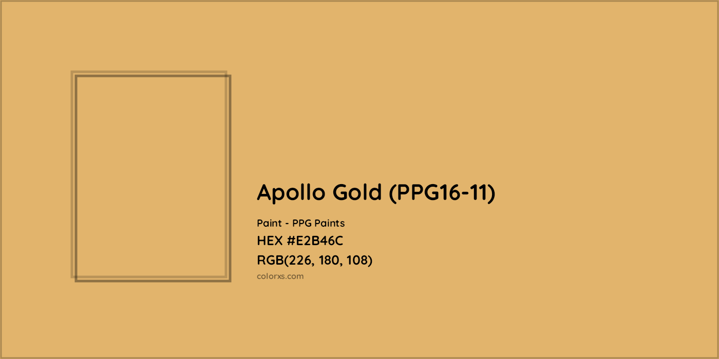 HEX #E2B46C Apollo Gold (PPG16-11) Paint PPG Paints - Color Code