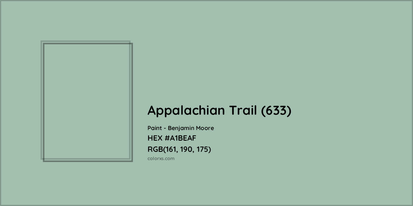 HEX #A1BEAF Appalachian Trail (633) Paint Benjamin Moore - Color Code