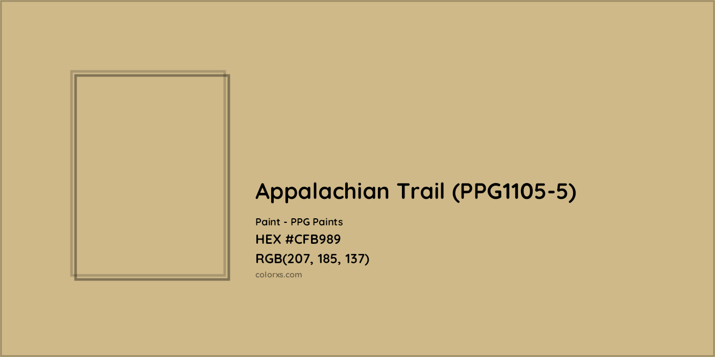 HEX #CFB989 Appalachian Trail (PPG1105-5) Paint PPG Paints - Color Code