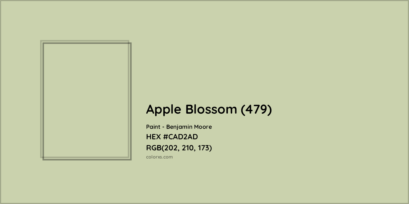 HEX #CAD2AD Apple Blossom (479) Paint Benjamin Moore - Color Code