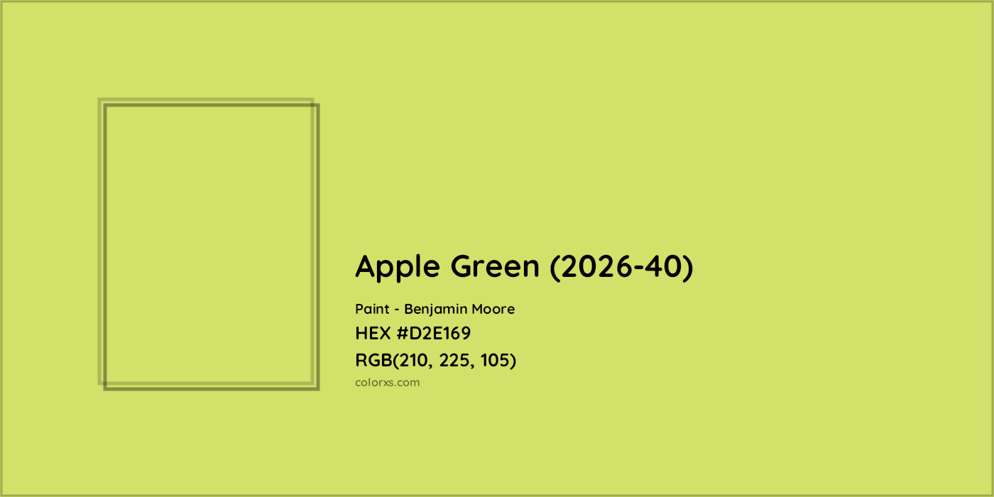 HEX #D2E169 Apple Green (2026-40) Paint Benjamin Moore - Color Code