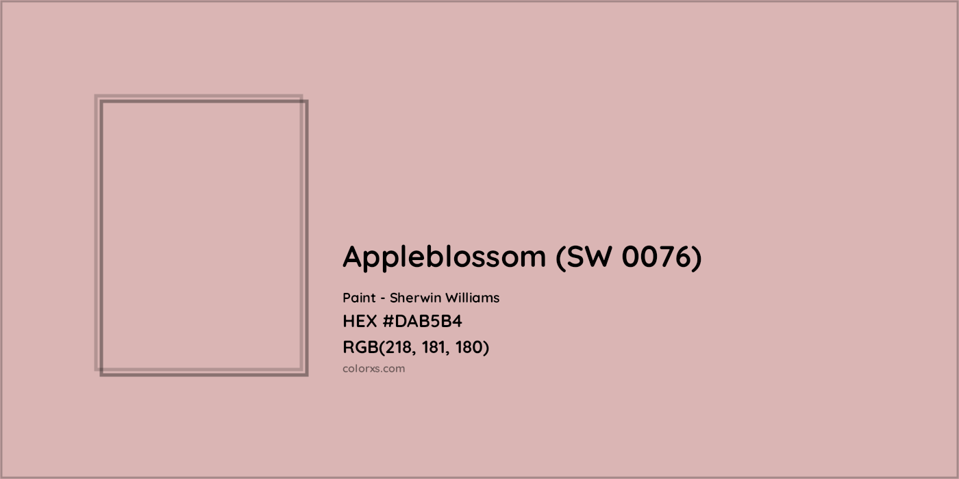HEX #DAB5B4 Appleblossom (SW 0076) Paint Sherwin Williams - Color Code