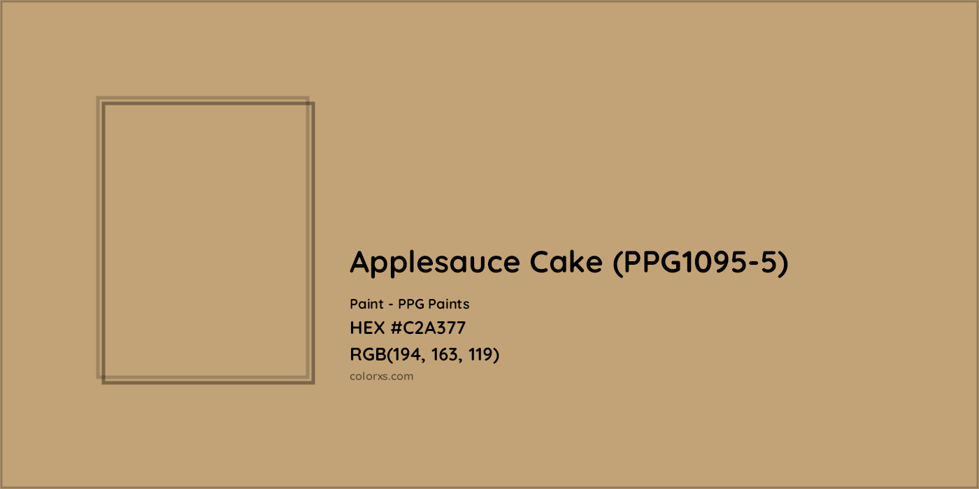 HEX #C2A377 Applesauce Cake (PPG1095-5) Paint PPG Paints - Color Code