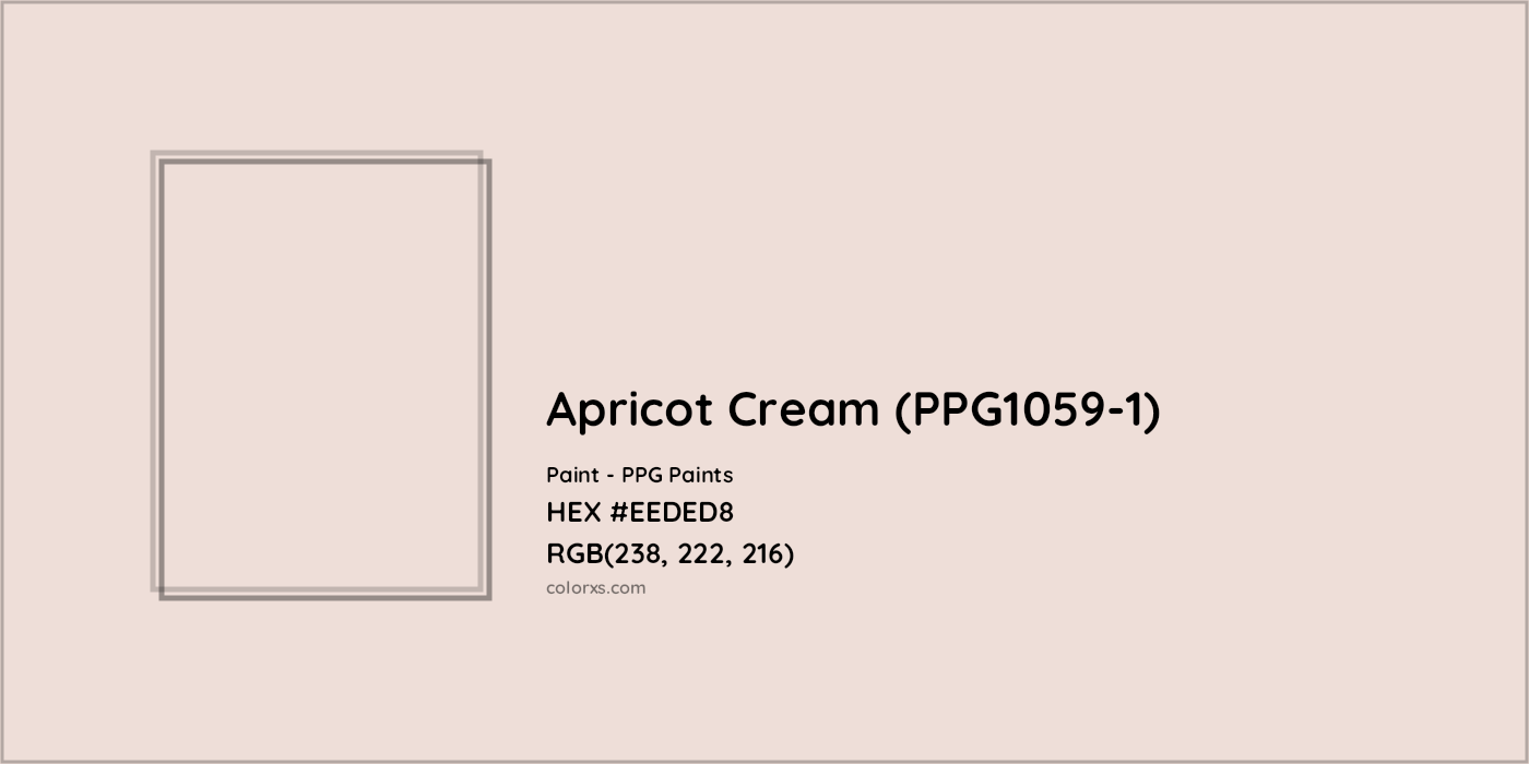 HEX #EEDED8 Apricot Cream (PPG1059-1) Paint PPG Paints - Color Code