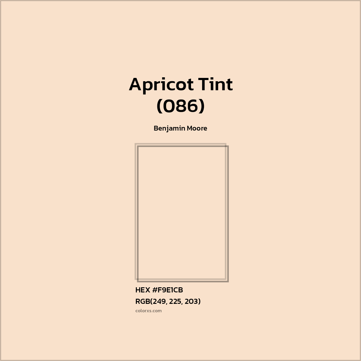 HEX #F9E1CB Apricot Tint (086) Paint Benjamin Moore - Color Code