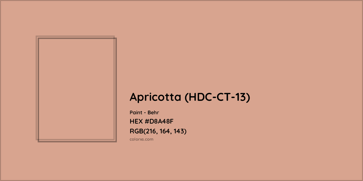 HEX #D8A48F Apricotta (HDC-CT-13) Paint Behr - Color Code