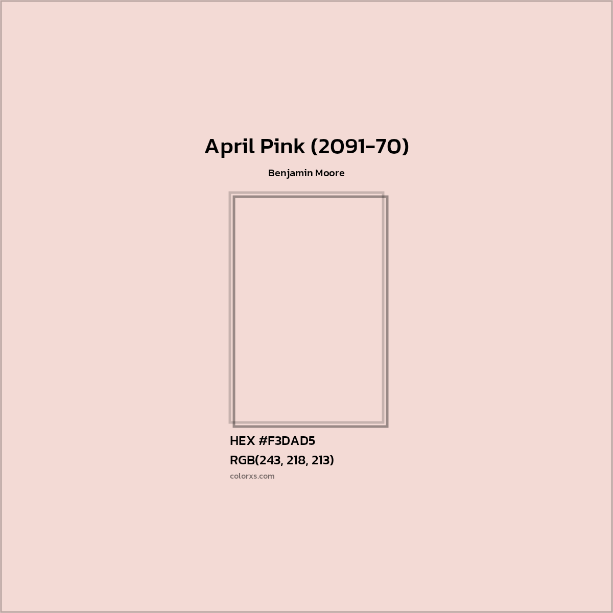 HEX #F3DAD5 April Pink (2091-70) Paint Benjamin Moore - Color Code