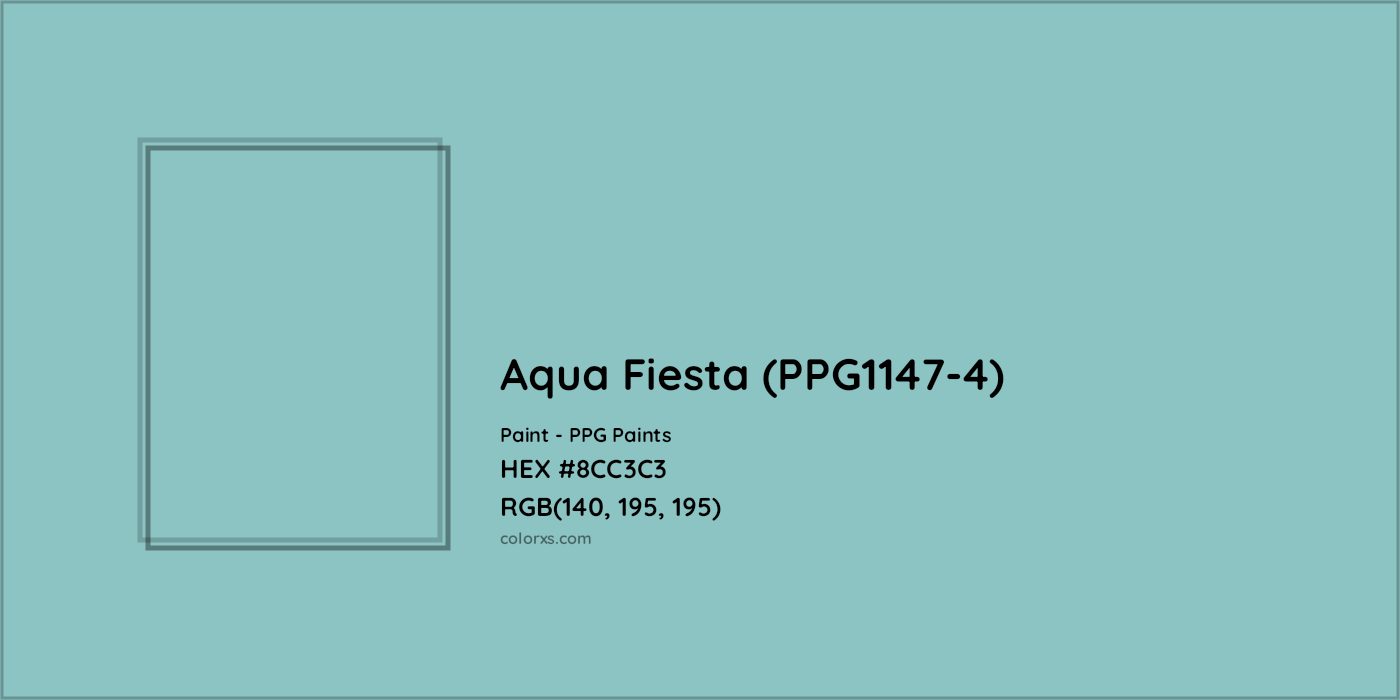 HEX #8CC3C3 Aqua Fiesta (PPG1147-4) Paint PPG Paints - Color Code