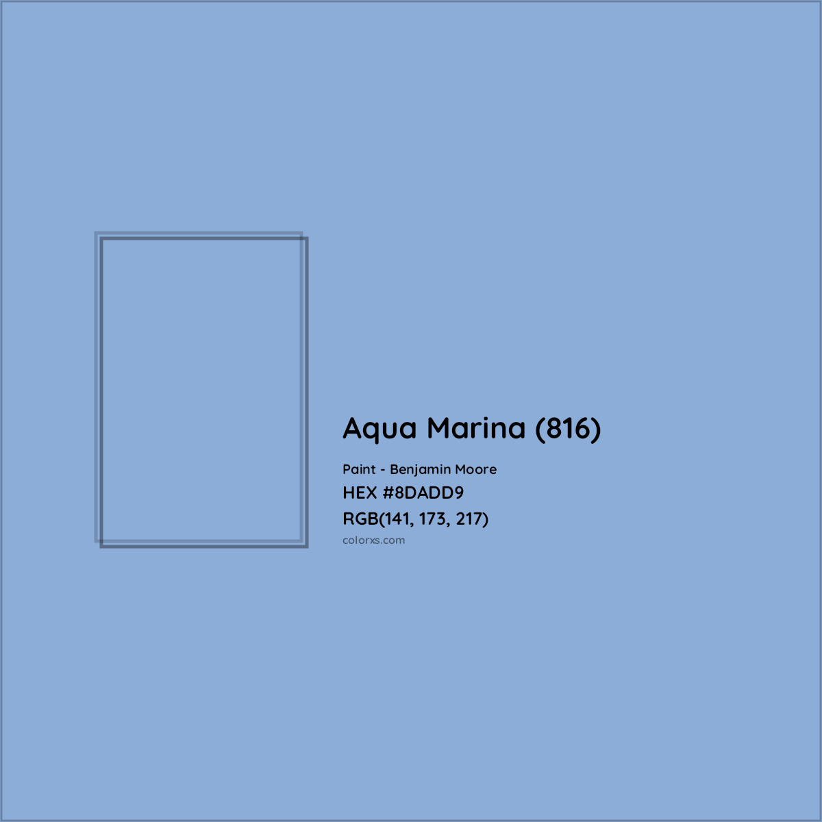 HEX #8DADD9 Aqua Marina (816) Paint Benjamin Moore - Color Code