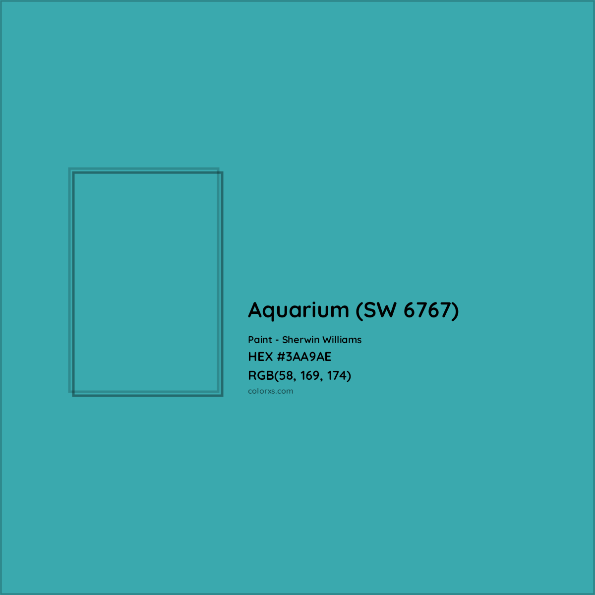 HEX #3AA9AE Aquarium (SW 6767) Paint Sherwin Williams - Color Code