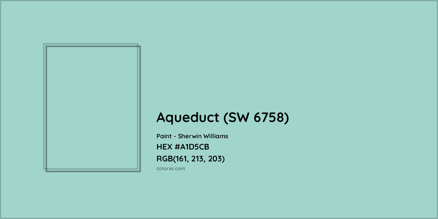 HEX #A1D5CB Aqueduct (SW 6758) Paint Sherwin Williams - Color Code