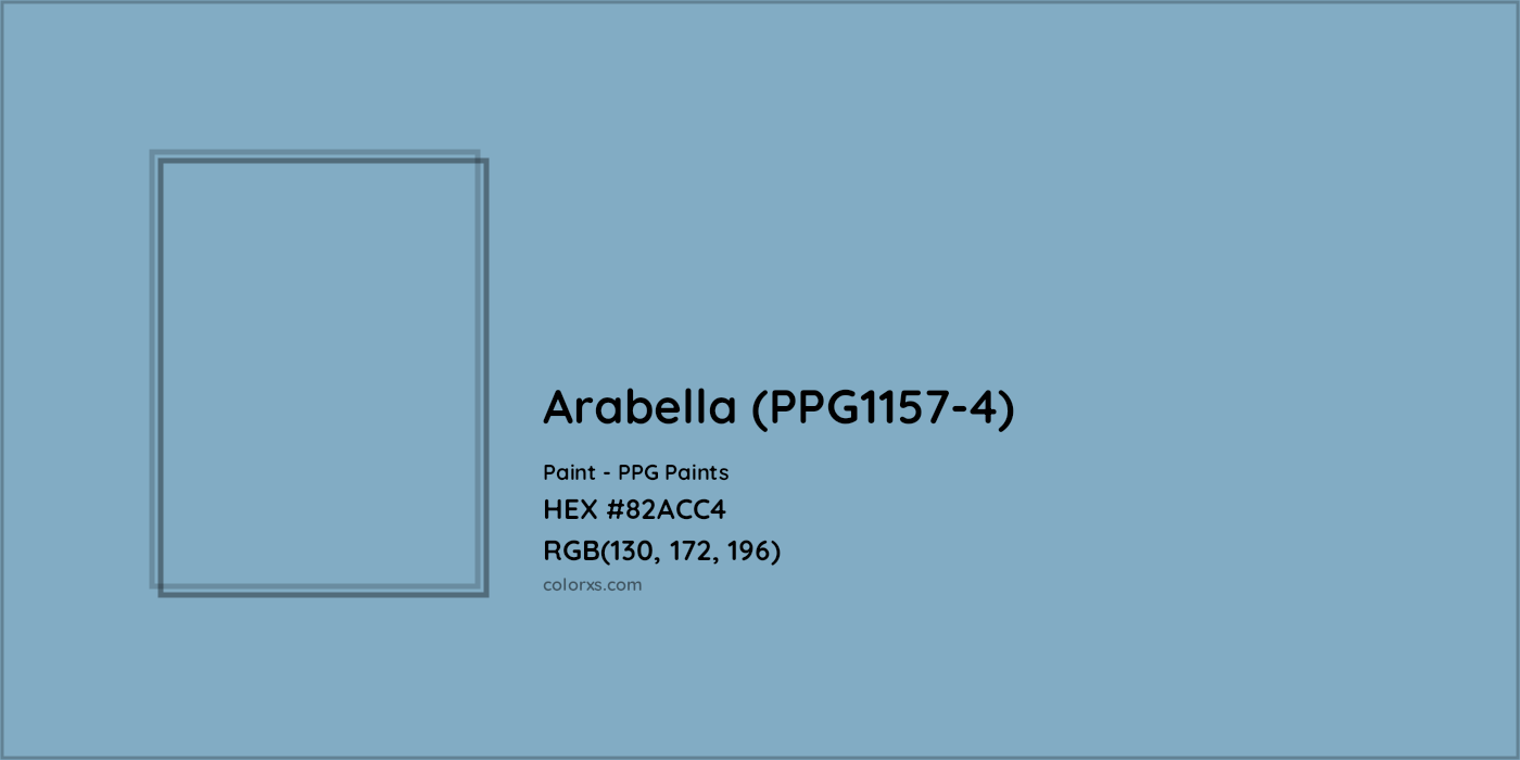 HEX #82ACC4 Arabella (PPG1157-4) Paint PPG Paints - Color Code