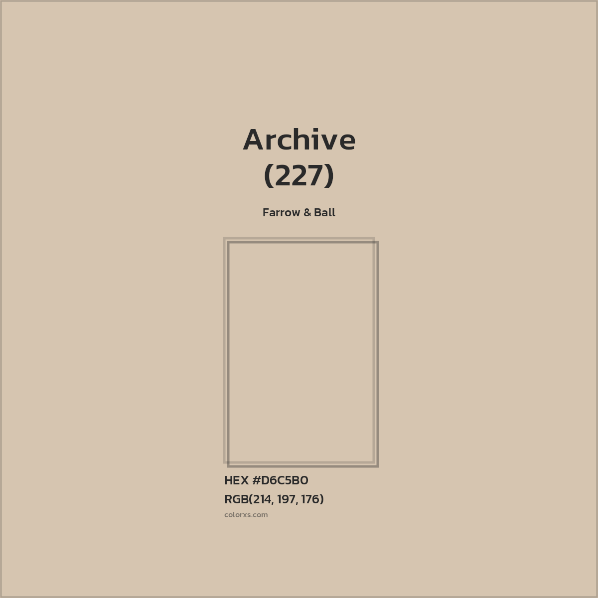 HEX #D6C5B0 Archive (227) Paint Farrow & Ball - Color Code