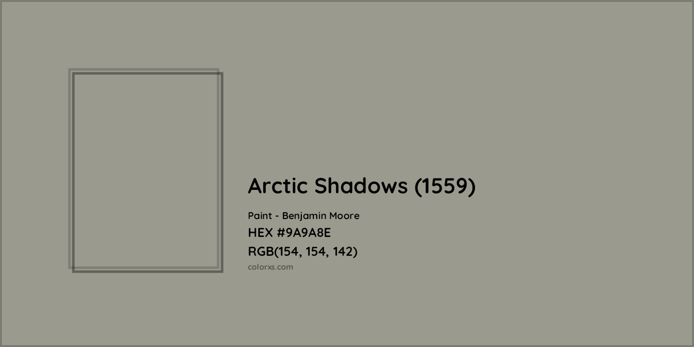 HEX #9A9A8E Arctic Shadows (1559) Paint Benjamin Moore - Color Code