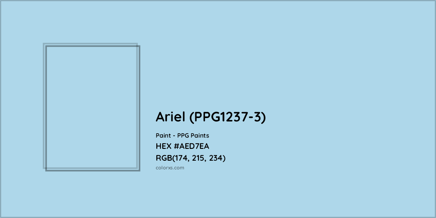 HEX #AED7EA Ariel (PPG1237-3) Paint PPG Paints - Color Code