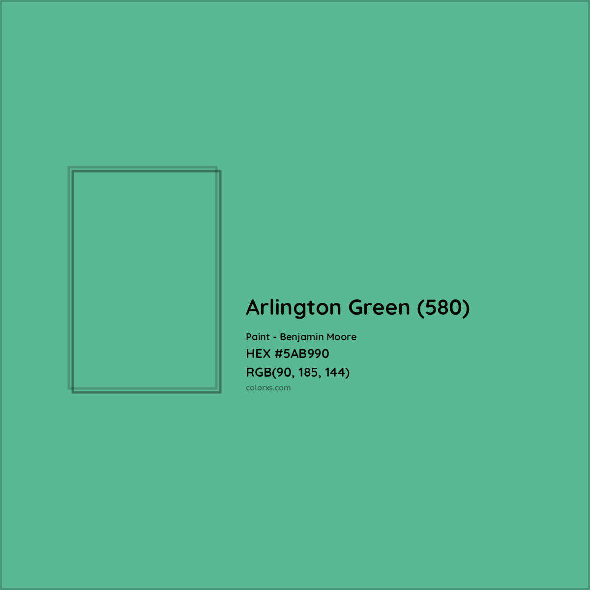 HEX #5AB990 Arlington Green (580) Paint Benjamin Moore - Color Code