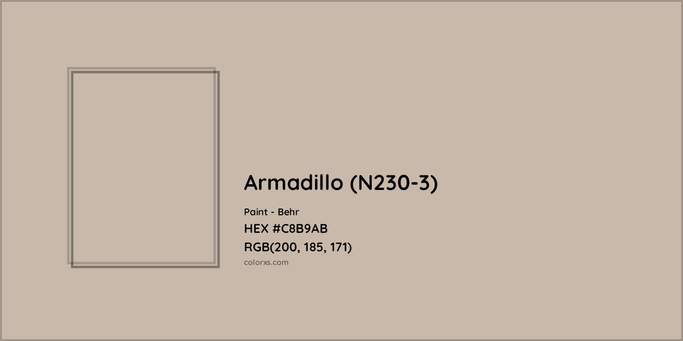 HEX #C8B9AB Armadillo (N230-3) Paint Behr - Color Code