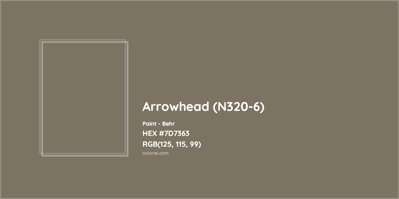 HEX #7D7363 Arrowhead (N320-6) Paint Behr - Color Code