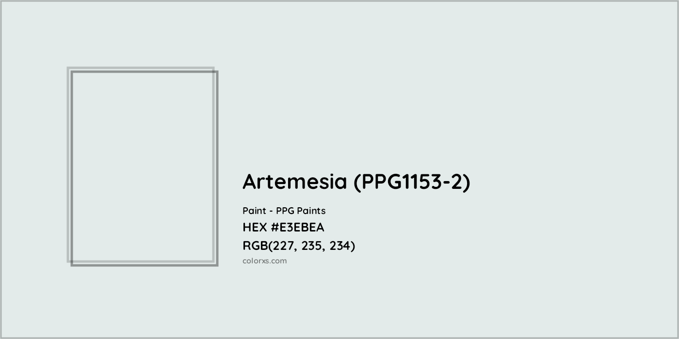 HEX #E3EBEA Artemesia (PPG1153-2) Paint PPG Paints - Color Code