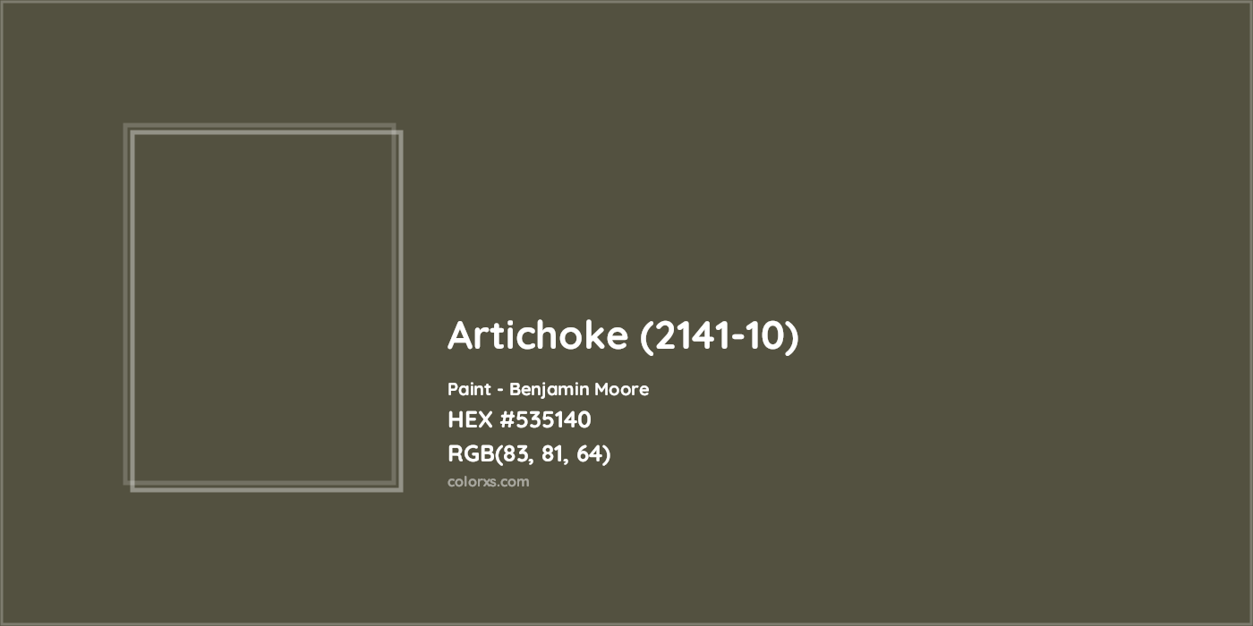 HEX #535140 Artichoke (2141-10) Paint Benjamin Moore - Color Code