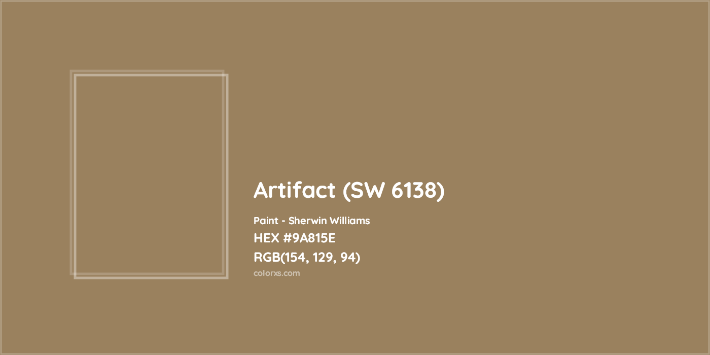 HEX #9A815E Artifact (SW 6138) Paint Sherwin Williams - Color Code