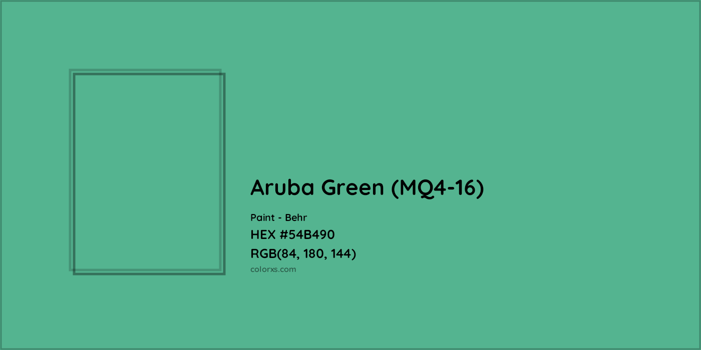 HEX #54B490 Aruba Green (MQ4-16) Paint Behr - Color Code