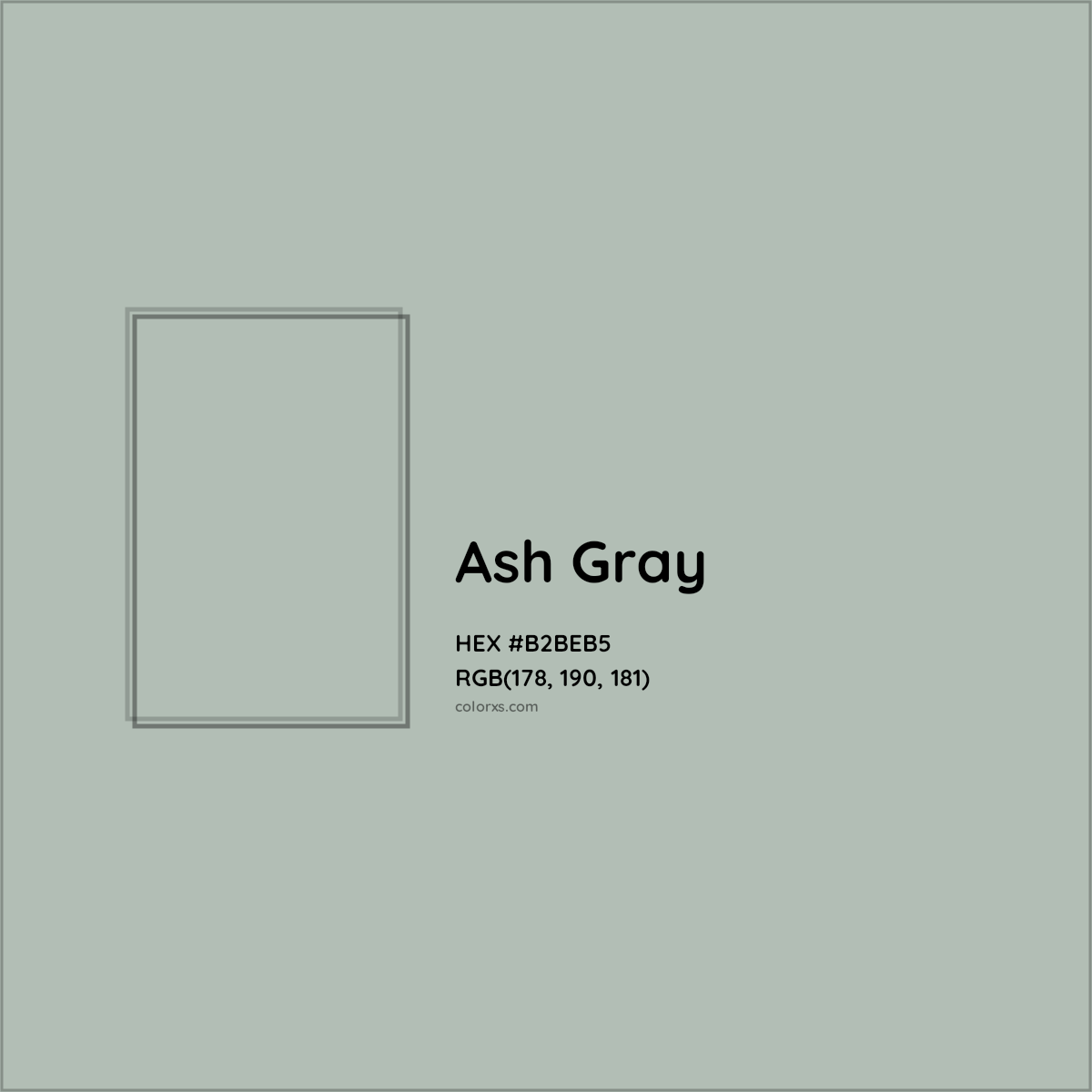 HEX #B2BEB5 Ash Gray Color - Color Code