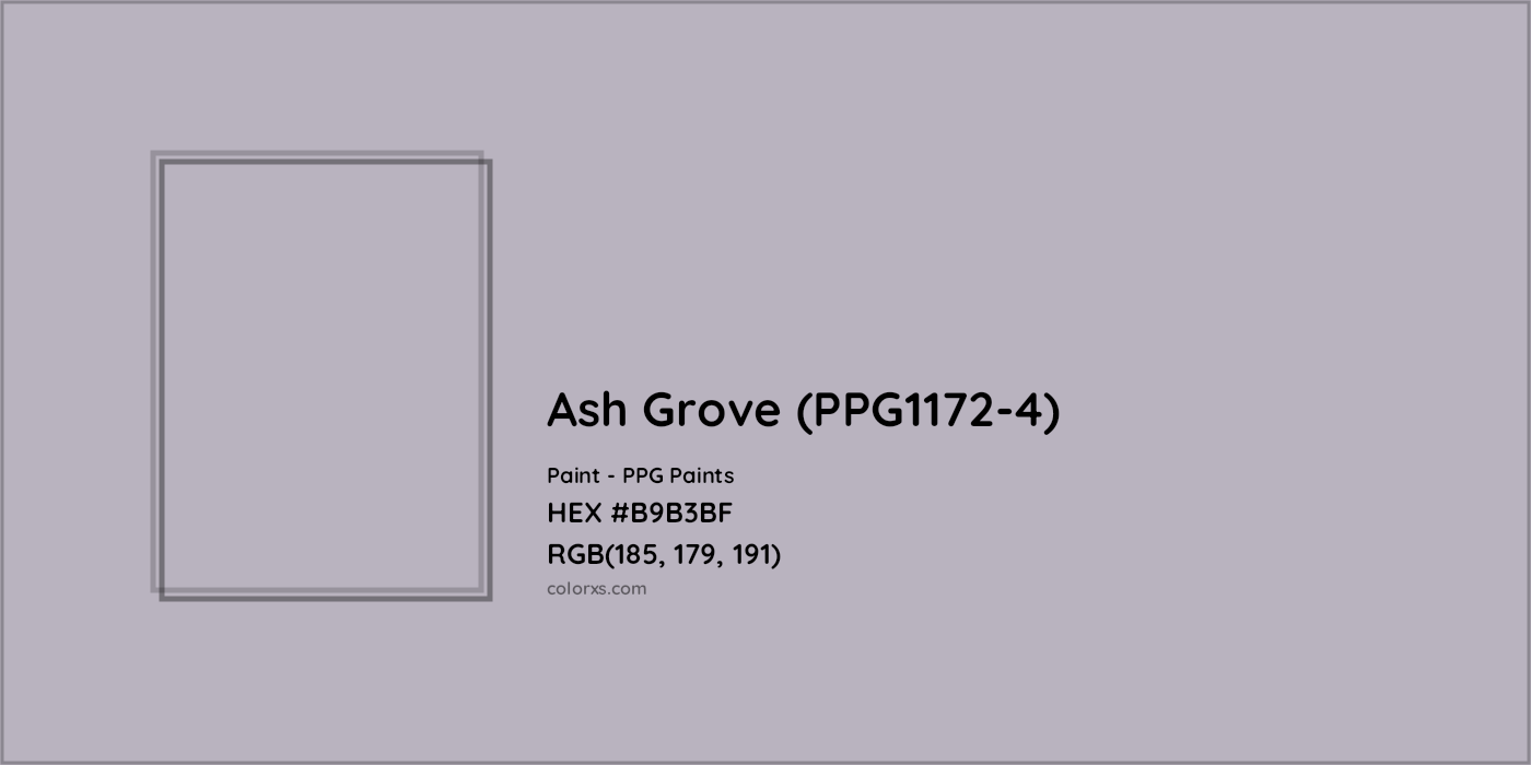 HEX #B9B3BF Ash Grove (PPG1172-4) Paint PPG Paints - Color Code