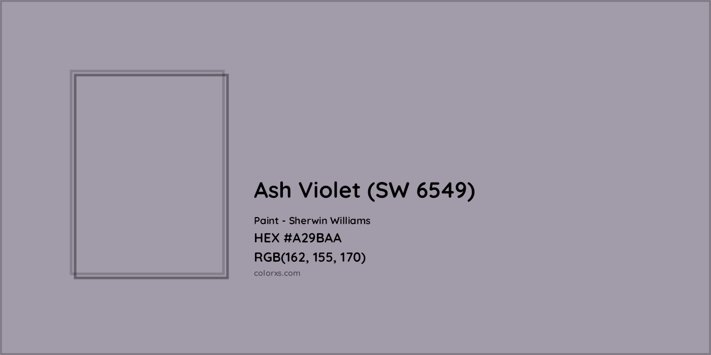 HEX #A29BAA Ash Violet (SW 6549) Paint Sherwin Williams - Color Code