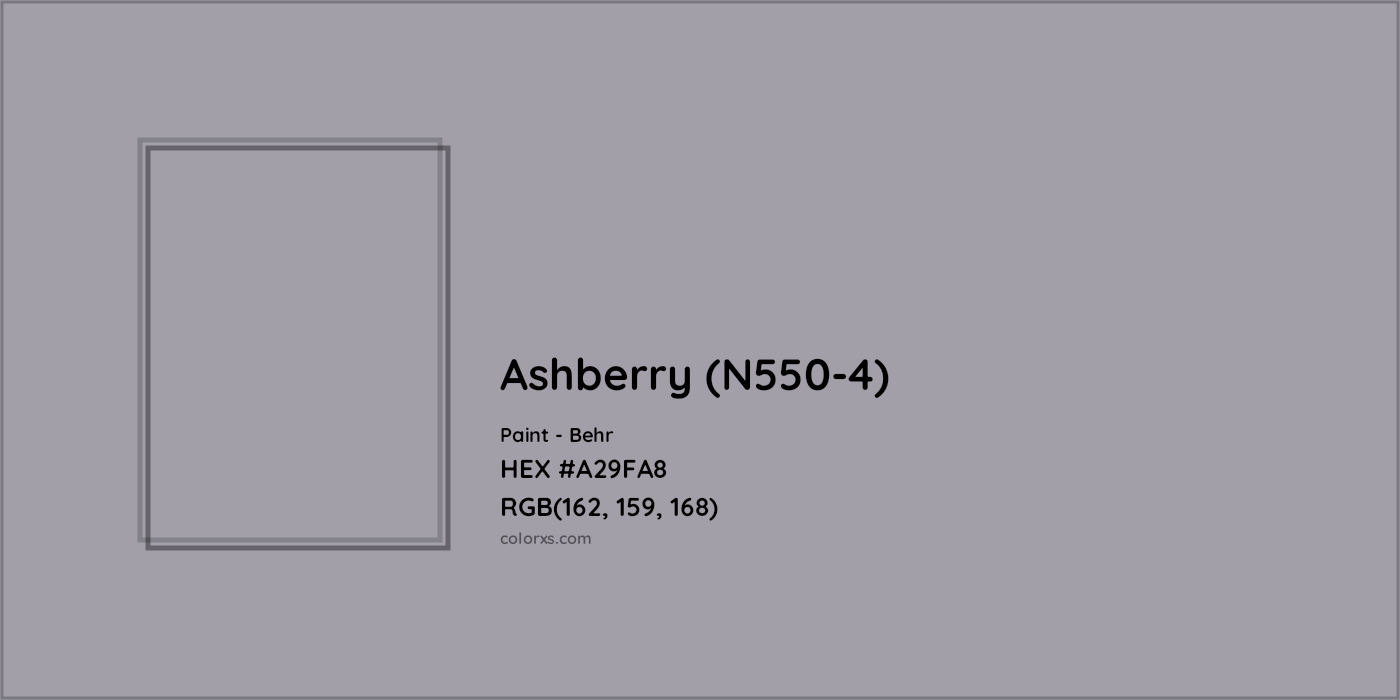 HEX #A29FA8 Ashberry (N550-4) Paint Behr - Color Code