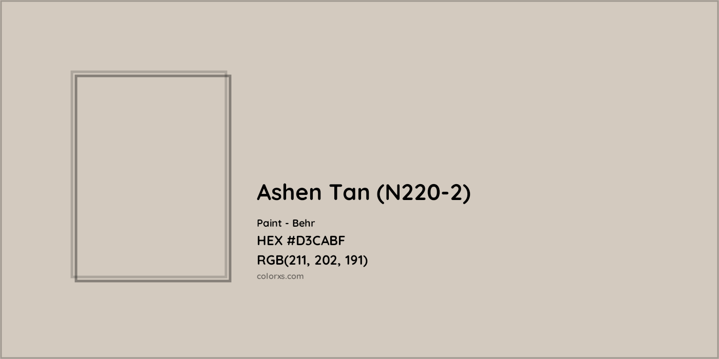 HEX #D3CABF Ashen Tan (N220-2) Paint Behr - Color Code