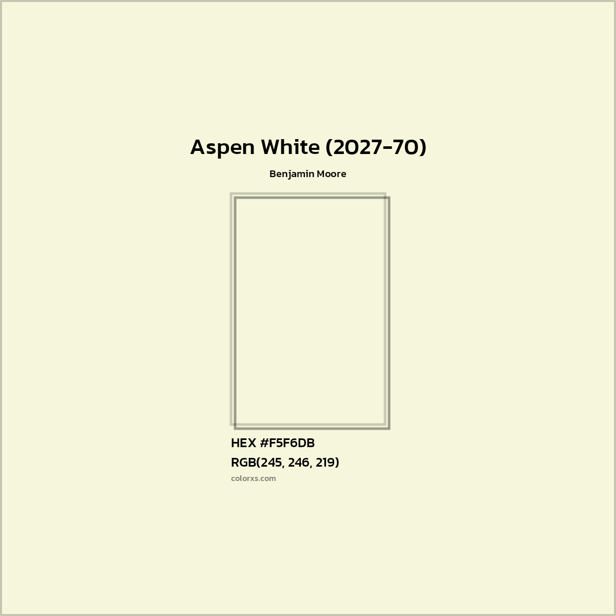 HEX #F5F6DB Aspen White (2027-70) Paint Benjamin Moore - Color Code