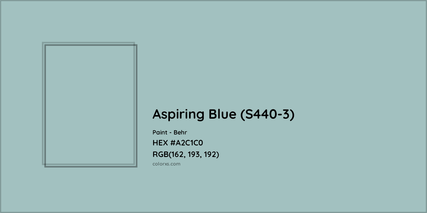 HEX #A2C1C0 Aspiring Blue (S440-3) Paint Behr - Color Code