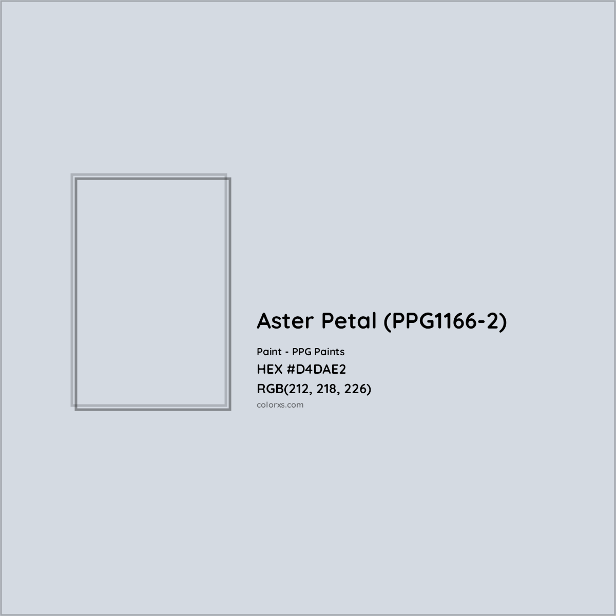 HEX #D4DAE2 Aster Petal (PPG1166-2) Paint PPG Paints - Color Code