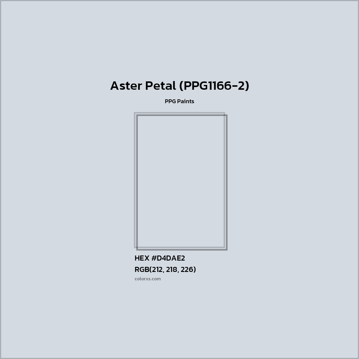 HEX #D4DAE2 Aster Petal (PPG1166-2) Paint PPG Paints - Color Code