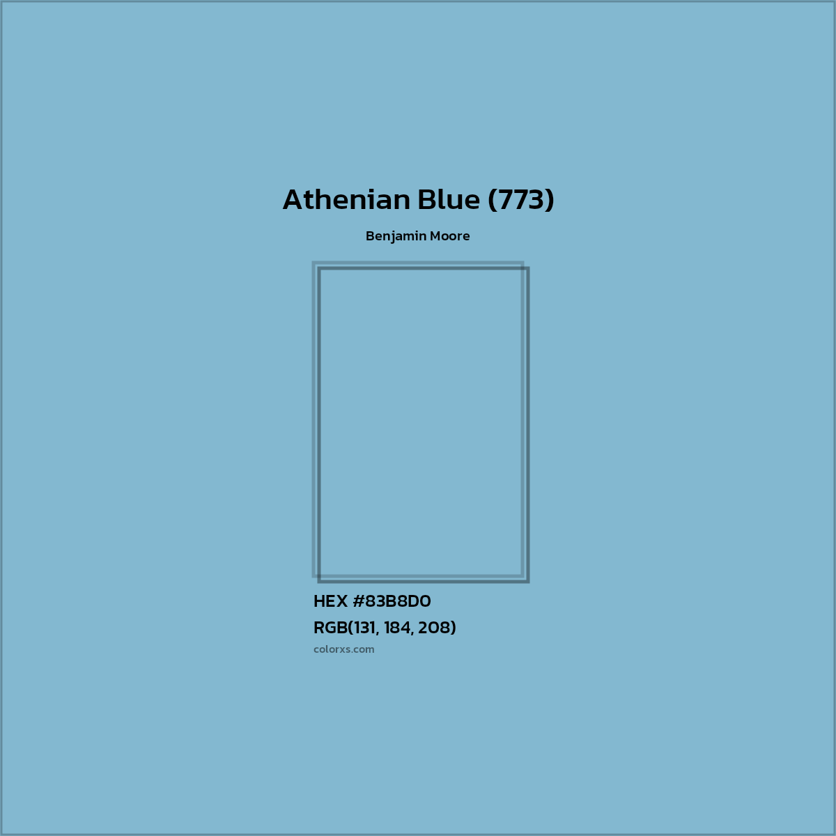 HEX #83B8D0 Athenian Blue (773) Paint Benjamin Moore - Color Code