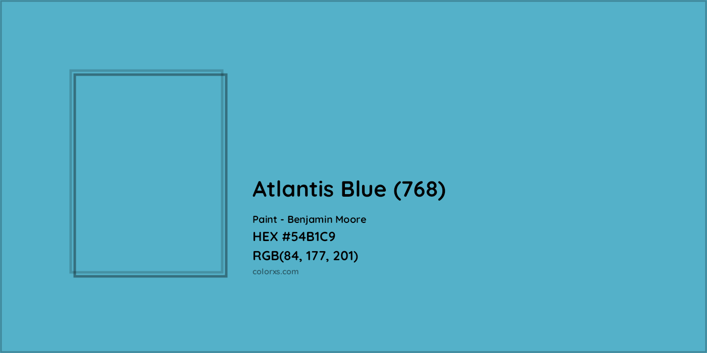 HEX #54B1C9 Atlantis Blue (768) Paint Benjamin Moore - Color Code
