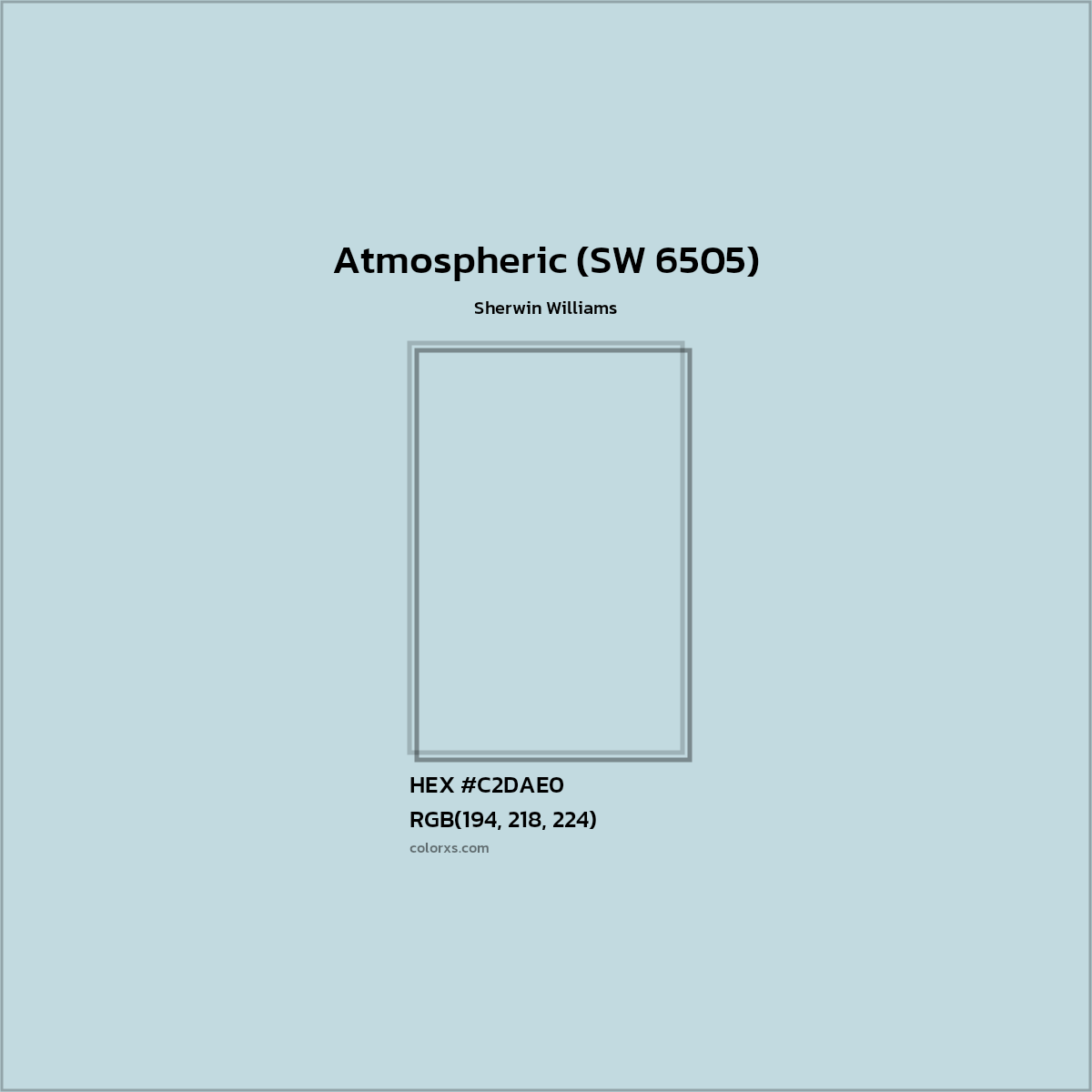 HEX #C2DAE0 Atmospheric (SW 6505) Paint Sherwin Williams - Color Code