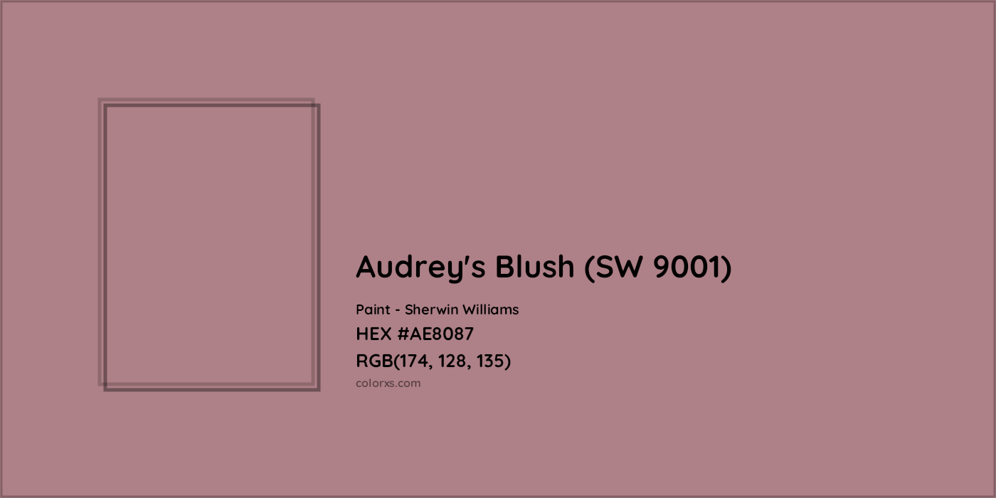 HEX #AE8087 Audrey's Blush (SW 9001) Paint Sherwin Williams - Color Code
