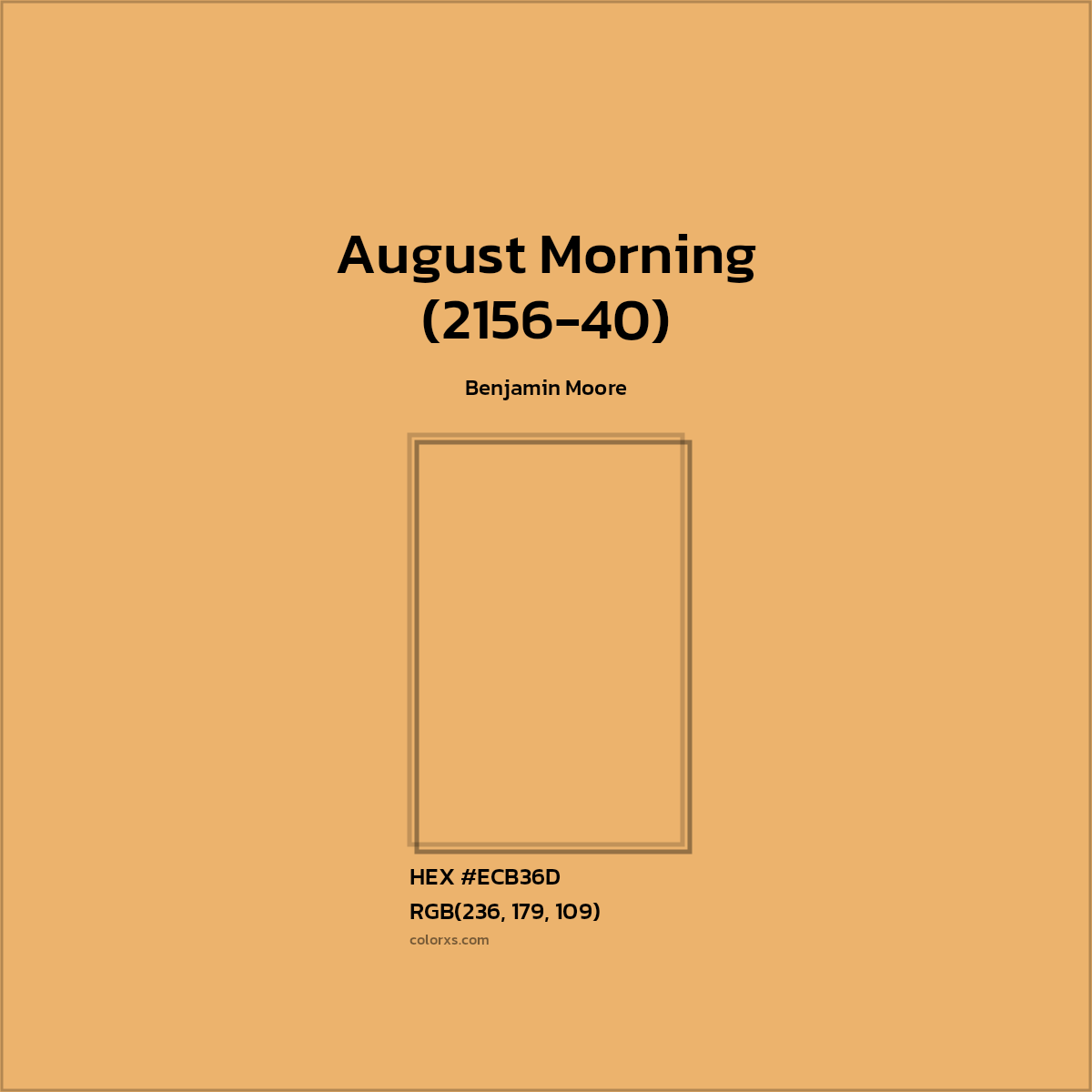 HEX #ECB36D August Morning (2156-40) Paint Benjamin Moore - Color Code