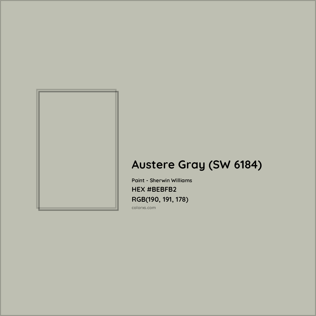HEX #BEBFB2 Austere Gray (SW 6184) Paint Sherwin Williams - Color Code