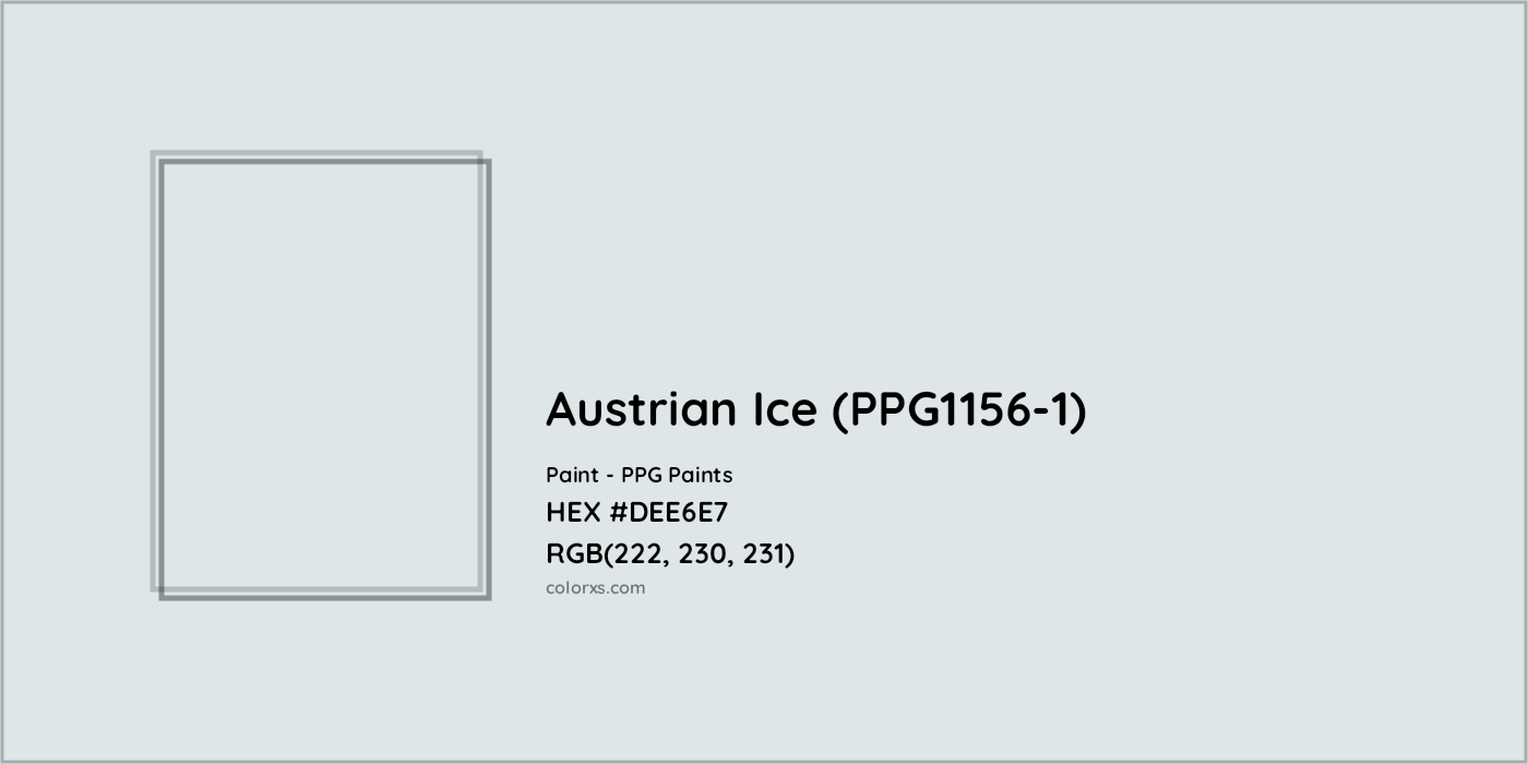 HEX #DEE6E7 Austrian Ice (PPG1156-1) Paint PPG Paints - Color Code