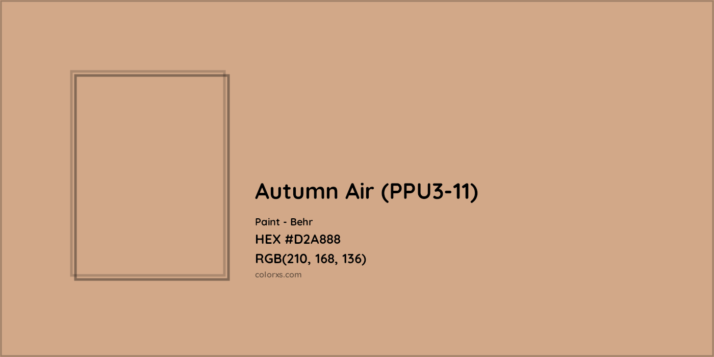 HEX #D2A888 Autumn Air (PPU3-11) Paint Behr - Color Code