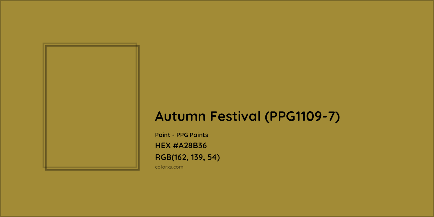 HEX #A28B36 Autumn Festival (PPG1109-7) Paint PPG Paints - Color Code