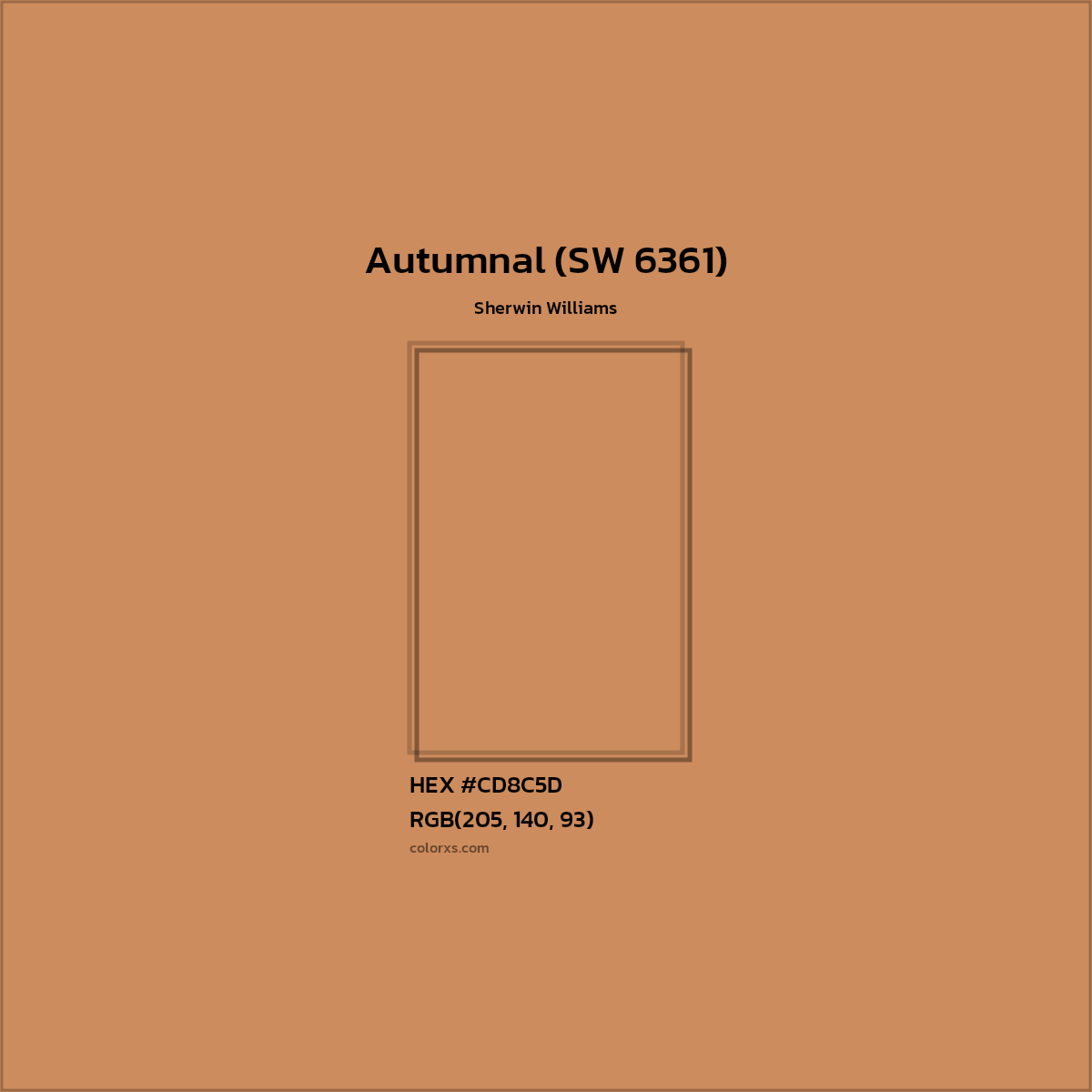 HEX #CD8C5D Autumnal (SW 6361) Paint Sherwin Williams - Color Code