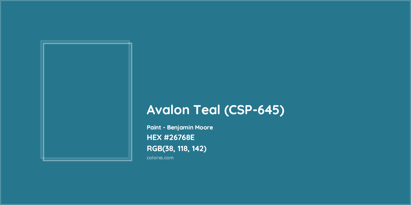 HEX #26768E Avalon Teal (CSP-645) Paint Benjamin Moore - Color Code